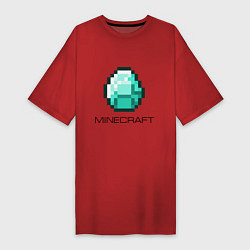 Футболка женская-платье Minecraft Diamond, цвет: красный