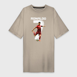 Футболка женская-платье Ronaldo 07, цвет: миндальный