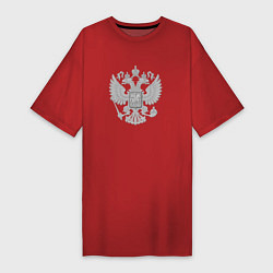 Футболка женская-платье Герб России, цвет: красный
