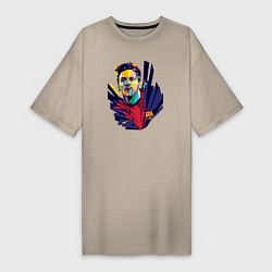 Женская футболка-платье Messi Art