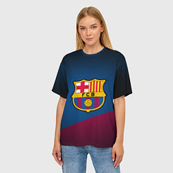 Футболка оверсайз женская FCB Barcelona, цвет: 3D-принт — фото 2