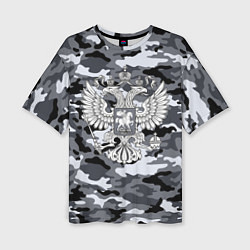 Женская футболка оверсайз Городской камуфляж Россия