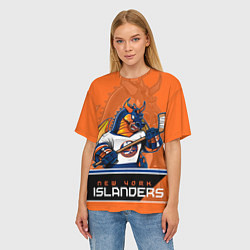 Футболка оверсайз женская New York Islanders, цвет: 3D-принт — фото 2