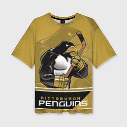 Женская футболка оверсайз Pittsburgh Penguins