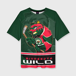 Футболка оверсайз женская Minnesota Wild, цвет: 3D-принт