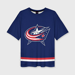 Футболка оверсайз женская Columbus Blue Jackets, цвет: 3D-принт