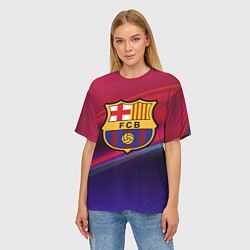 Футболка оверсайз женская ФК Барселона, цвет: 3D-принт — фото 2