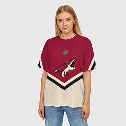 Футболка оверсайз женская NHL: Arizona Coyotes, цвет: 3D-принт — фото 2