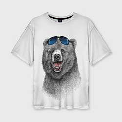 Женская футболка оверсайз Счастливый медведь