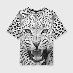 Футболка оверсайз женская Белый леопард, цвет: 3D-принт