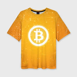 Женская футболка оверсайз Bitcoin Orange