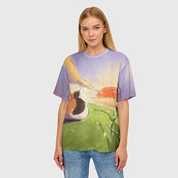 Футболка оверсайз женская Тетрадь дружбы Нацумэ, цвет: 3D-принт — фото 2