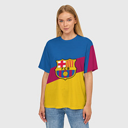 Футболка оверсайз женская FC Barcelona 2018 Colors, цвет: 3D-принт — фото 2