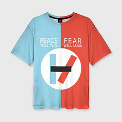 Женская футболка оверсайз 21 Pilots: Peace & Fear