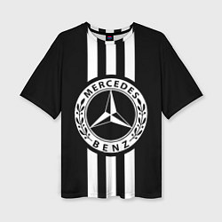 Футболка оверсайз женская Mercedes-Benz Black, цвет: 3D-принт