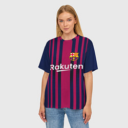 Футболка оверсайз женская FC Barcelona: Rakuten, цвет: 3D-принт — фото 2