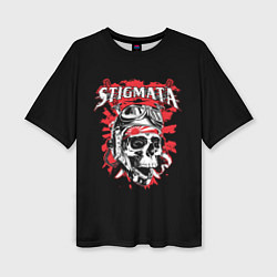 Женская футболка оверсайз Stigmata Skull