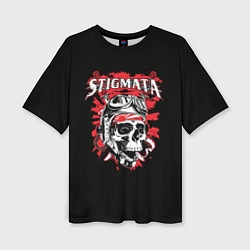 Футболка оверсайз женская Stigmata Skull, цвет: 3D-принт