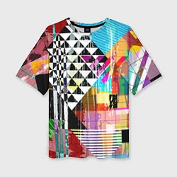Женская футболка оверсайз RGB Geometry
