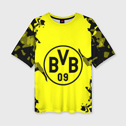 Футболка оверсайз женская FC Borussia Dortmund: Yellow & Black, цвет: 3D-принт