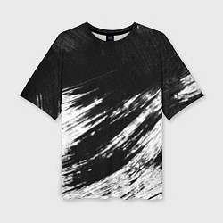 Футболка оверсайз женская Белый и черный, цвет: 3D-принт