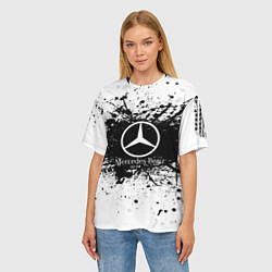 Футболка оверсайз женская Mercedes-Benz: Black Spray, цвет: 3D-принт — фото 2