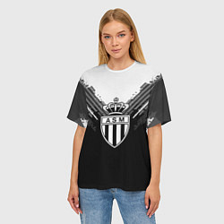 Футболка оверсайз женская FC Monaco: Black Style, цвет: 3D-принт — фото 2