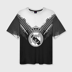 Футболка оверсайз женская FC Real Madrid: Black Style, цвет: 3D-принт