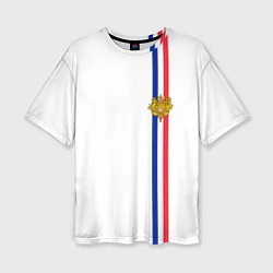 Женская футболка оверсайз Франция: лента с гербом