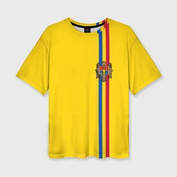 Женская футболка оверсайз Молдавия: лента с гербом