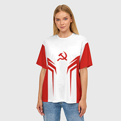 Футболка оверсайз женская СССР воин, цвет: 3D-принт — фото 2