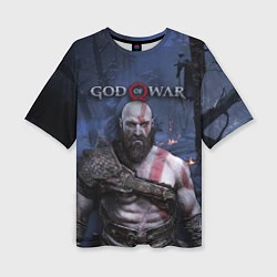 Женская футболка оверсайз God of War: Kratos