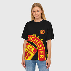 Футболка оверсайз женская FC Man United: Black Exclusive, цвет: 3D-принт — фото 2