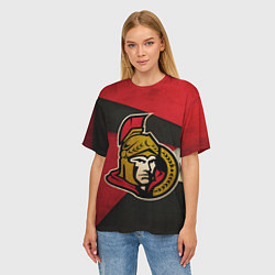 Футболка оверсайз женская HC Ottawa Senators: Old Style, цвет: 3D-принт — фото 2