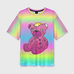 Футболка оверсайз женская Lil Peep Bear, цвет: 3D-принт