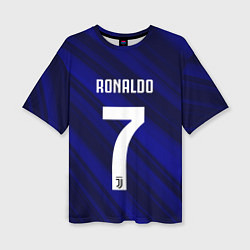 Футболка оверсайз женская Ronaldo 7: Blue Sport, цвет: 3D-принт