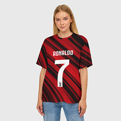 Футболка оверсайз женская Ronaldo 7: Red Sport, цвет: 3D-принт — фото 2
