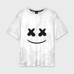 Футболка оверсайз женская Marshmello: White Face, цвет: 3D-принт