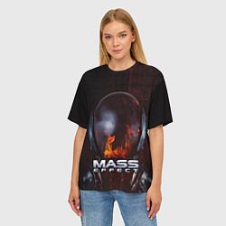 Футболка оверсайз женская Mass Effect, цвет: 3D-принт — фото 2