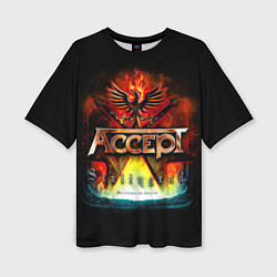 Женская футболка оверсайз Accept: Flame Eagle