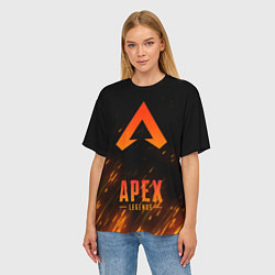 Футболка оверсайз женская Apex Legends: Orange Flame, цвет: 3D-принт — фото 2