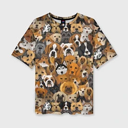 Женская футболка оверсайз Породы собак