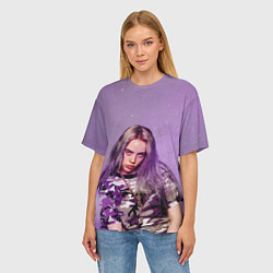 Футболка оверсайз женская Billie Eilish: Violet Fashion, цвет: 3D-принт — фото 2