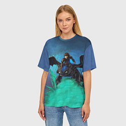 Футболка оверсайз женская Как приручить дракона, цвет: 3D-принт — фото 2