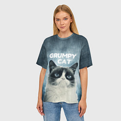 Футболка оверсайз женская Grumpy Cat, цвет: 3D-принт — фото 2