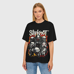 Футболка оверсайз женская Slipknot: Faces, цвет: 3D-принт — фото 2