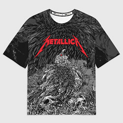 Футболка оверсайз женская Metallica птица на черепах, цвет: 3D-принт