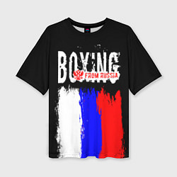 Женская футболка оверсайз Boxing from Russia