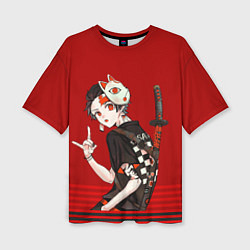 Женская футболка оверсайз Demon Slayer