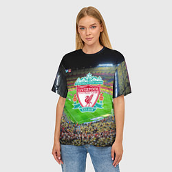 Футболка оверсайз женская FC Liverpool, цвет: 3D-принт — фото 2